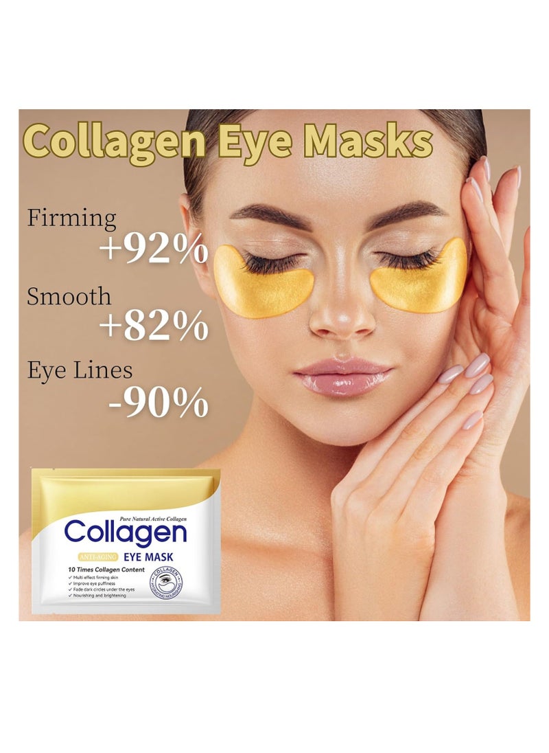 Collagen Eye Cream Anti Aging & 7PCS Eye Masks - Eye Cream for Puffiness and Bags Under Eyes - Under Eye cream for Dark Circles - Nourishing & Firming Eye Mask - Eye Bags Treatment for Women