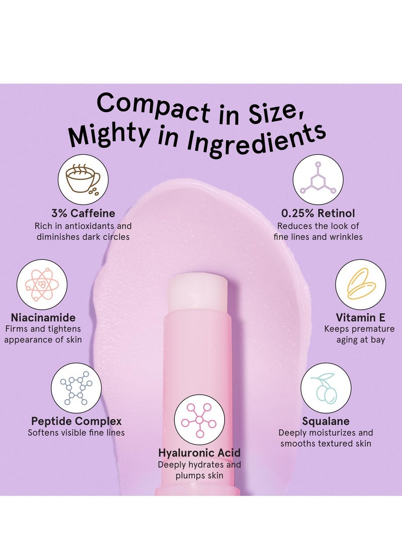grace & stella Under Eye Brightener Balm Stick - Retinol & Caffeine Eye Cream with for Dark Circles, Puffiness, Wrinkles - Instantly Hydrate and Brighten Undereye Area - Vegan Skincare (0.13oz / 3.5g)
