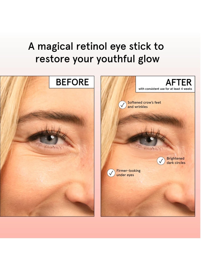 grace & stella Under Eye Brightener Balm Stick - Retinol & Caffeine Eye Cream with for Dark Circles, Puffiness, Wrinkles - Instantly Hydrate and Brighten Undereye Area - Vegan Skincare (0.13oz / 3.5g)