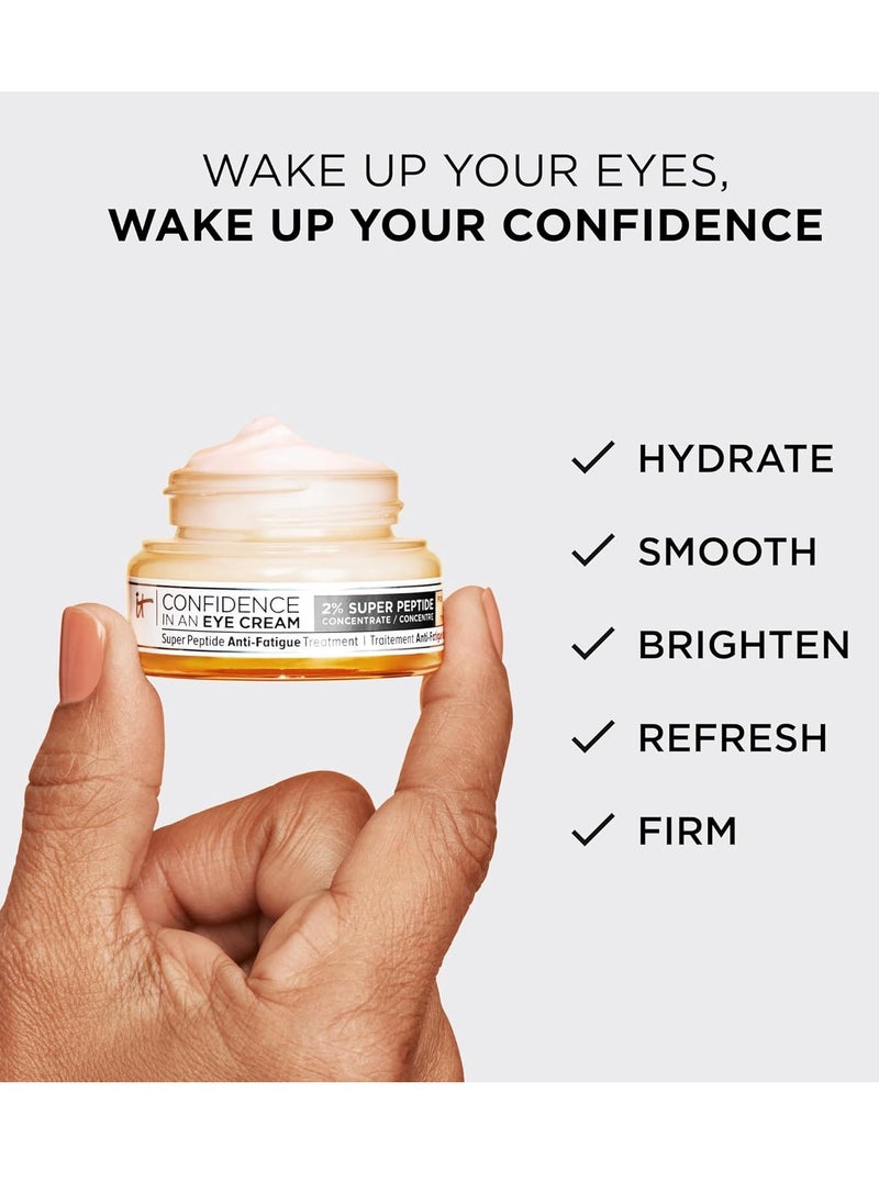 IT Cosmetics Confidence in an Eye Cream, Anti Aging Eye Cream for Dark Circles, Crow's Feet, Lack of Firmness & Dryness, 48HR Hydration with 2% Super Peptide Concentrate, for Day + Night