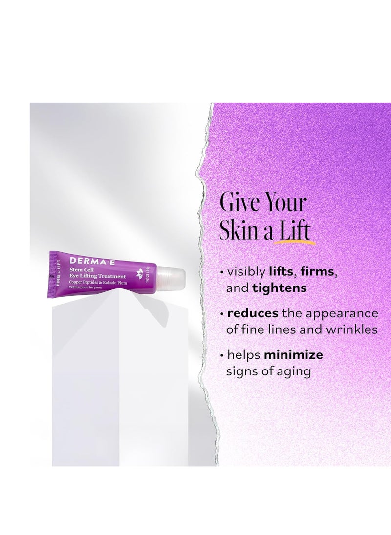 Derma E Stem Cell Lifting Eye Treatment – Multi Action Firming and Tightening Under Eye and Upper Eyelid Cream - Hydrating and Revitalizing Moisturizer, 0.5oz