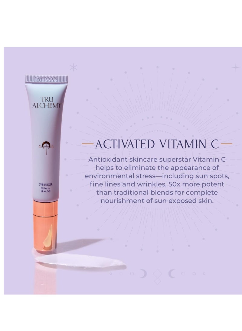 Tru Alchemy Eye Elixir Cooling Eye Treatment Cream - Dark Circle Eye Cream for Puffiness and Bags Under Eyes - Caffeine, Hyaluronic Acid, Vitamin C (2-Pack)