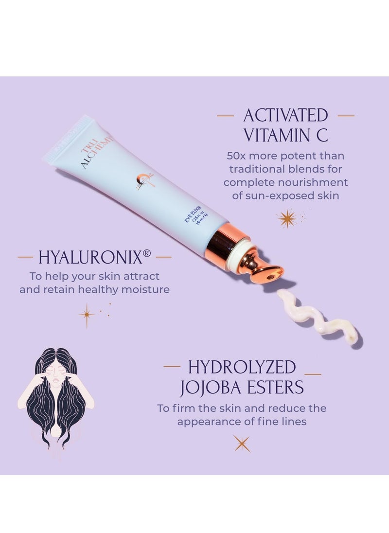 Tru Alchemy Eye Elixir Cooling Eye Treatment Cream - Dark Circle Eye Cream for Puffiness and Bags Under Eyes - Caffeine, Hyaluronic Acid, Vitamin C (2-Pack)