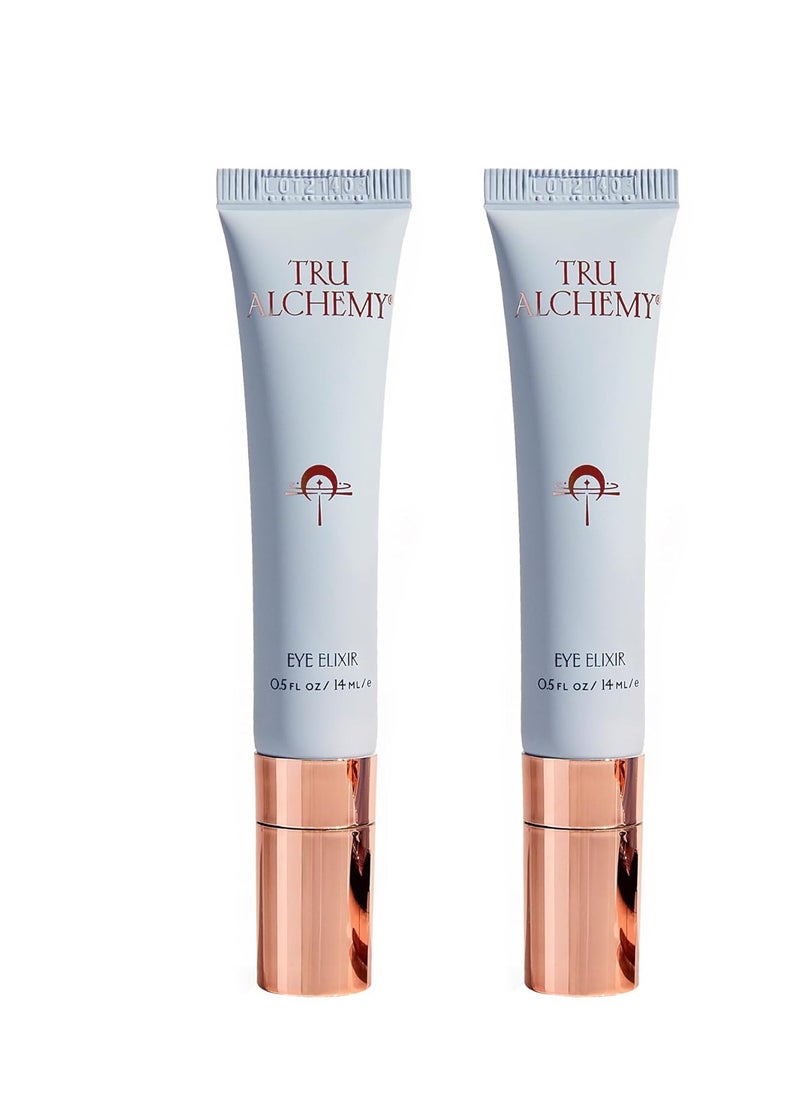 Tru Alchemy Eye Elixir Cooling Eye Treatment Cream - Dark Circle Eye Cream for Puffiness and Bags Under Eyes - Caffeine, Hyaluronic Acid, Vitamin C (2-Pack)