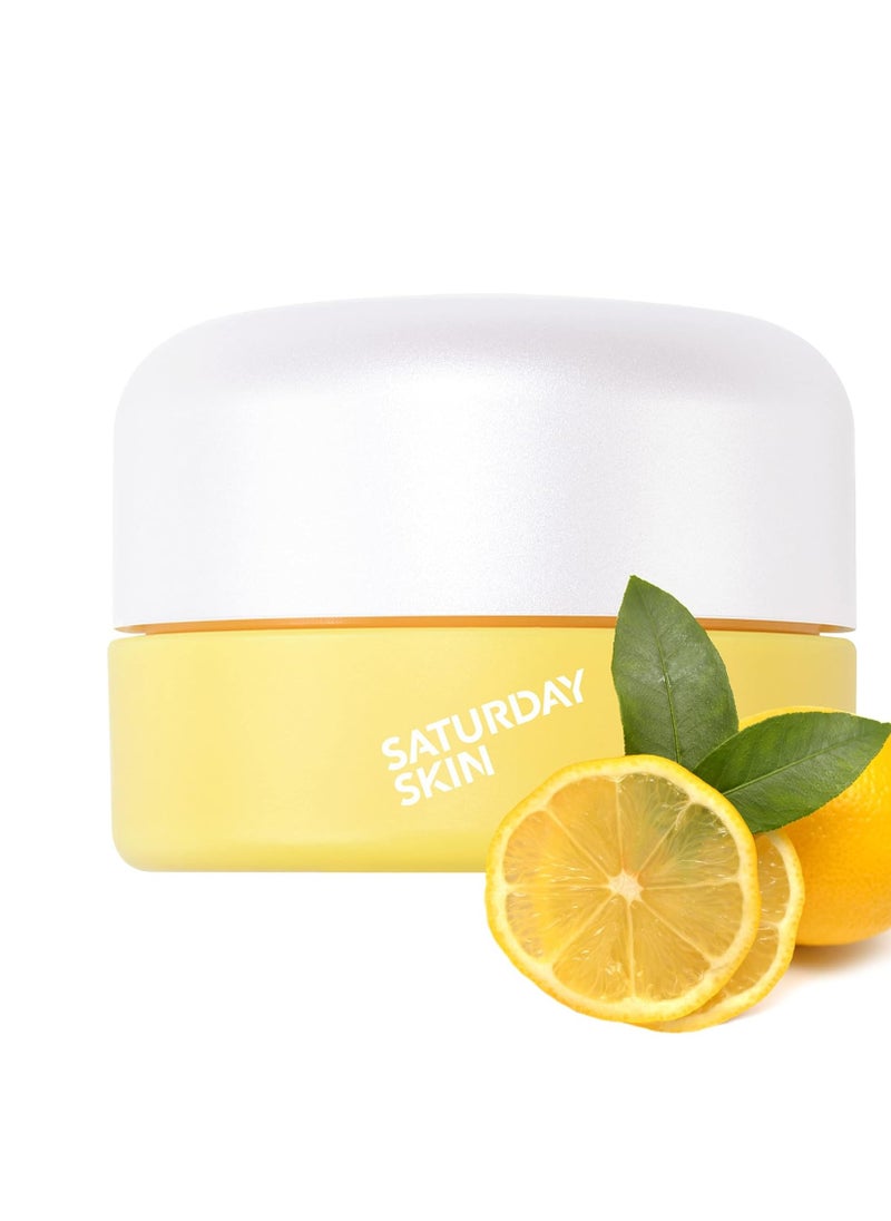 Saturday Skin Yuzu Eye Balm Vitamin C Wide lluminating Under Tight Eye Cream Korean Niacinamide Caffeine for Wrinkles Puffy Eyes Dark Circles Moisturizing Hydrates Anti Aging for Women (15ml)