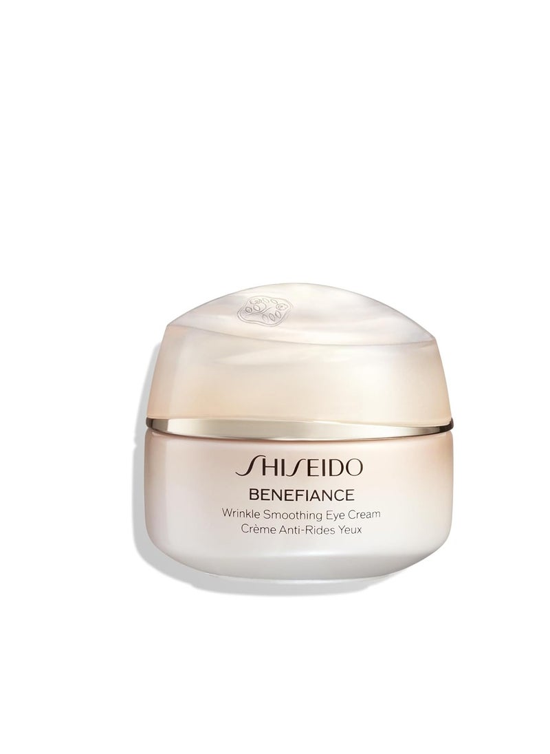 Shiseido Benefiance Wrinkle Smoothing Eye Cream - 15 mL - Visibly Improves Five Types of Eye Wrinkles, Dark Circles & Puffiness - 48-HR Hydration - All Skin Types - Non-Comedogenic