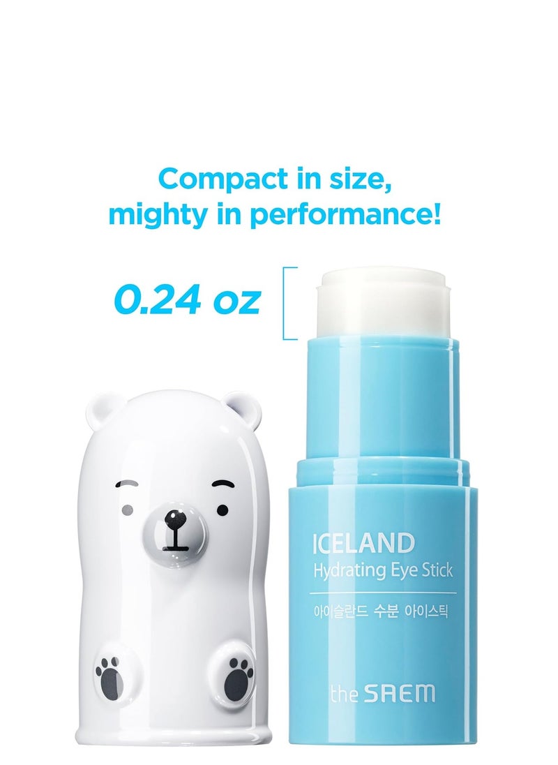 The SAEM Iceland Hydrating Eye Stick 0.24oz - Cooling Eye Balm for Dark Circles and Puffiness – Under Eye Treatment - Reduce Wrinkles and Moisturizing - Minimize Dark & Puffy Eyes - Aqua Scent