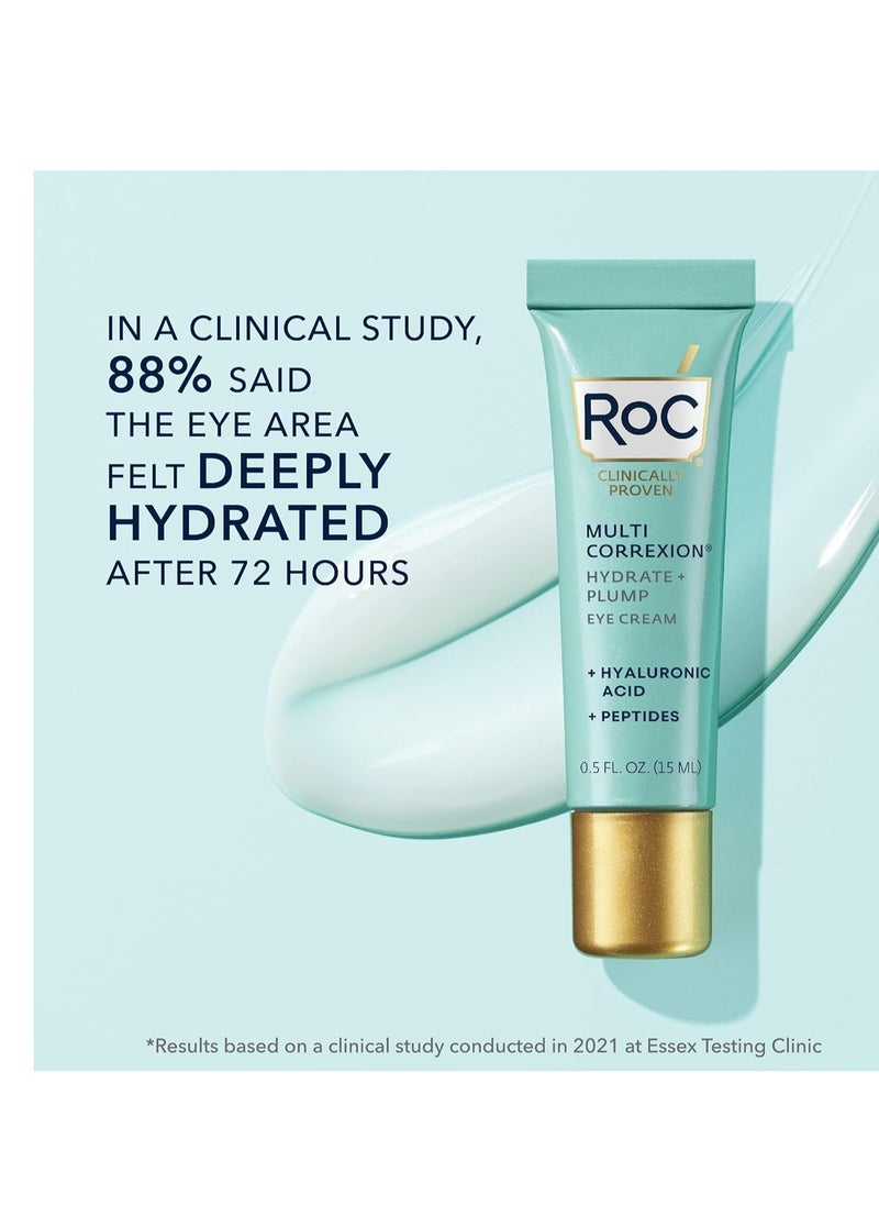 RoC Multi Correxion Hyaluronic Acid Anti Aging Under Eye Cream for Puffiness & Dark Circles (.5 OZ) + RoC Retinol Capsules (7 CT), Skin Care Routine, Fragrance & Paraben Free for Women and Men