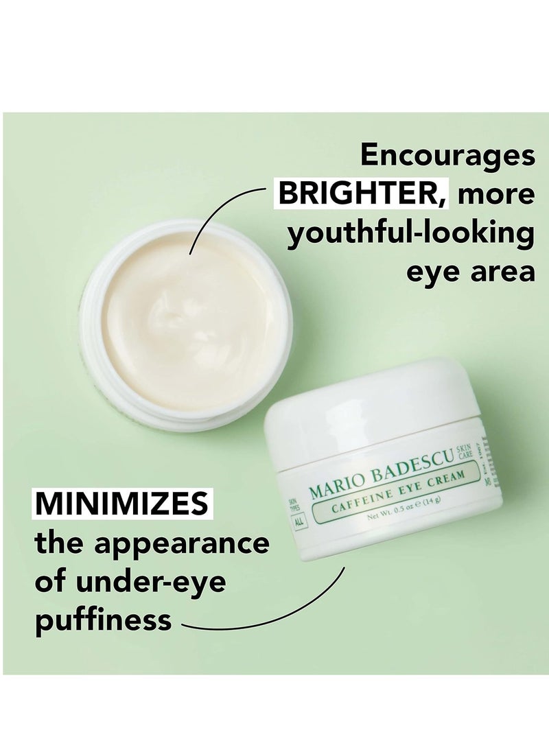 Mario Badescu Eye Cream for Dark Circles and Puffiness – Hyaluronic, Caffeine or Glycolic – Hydrating, Firming and Anti Aging Overnight Under Eye Care Treatment for Fine Lines and Wrinkles