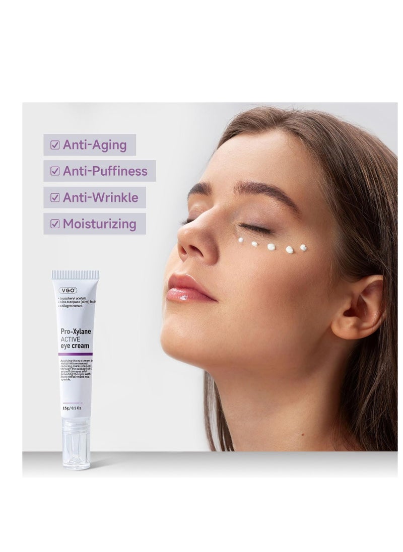 VGO Eye Cream 2% Pro-Xylane Eye Repair Cream for Dark Circles & Puffiness Under Eyes, Pro Xylane + 6D Hyaluronic Acid to Firm Skin, Reduce Wrinkles, Fine Lines, 15g/0.5 Oz