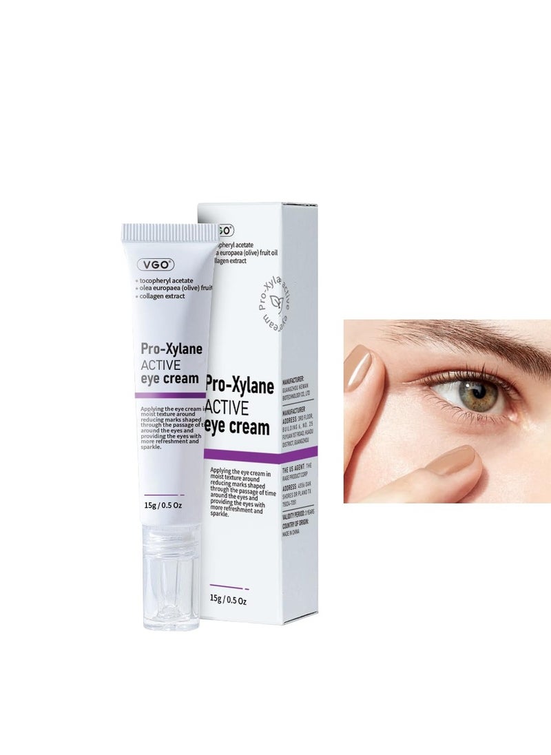 VGO Eye Cream 2% Pro-Xylane Eye Repair Cream for Dark Circles & Puffiness Under Eyes, Pro Xylane + 6D Hyaluronic Acid to Firm Skin, Reduce Wrinkles, Fine Lines, 15g/0.5 Oz