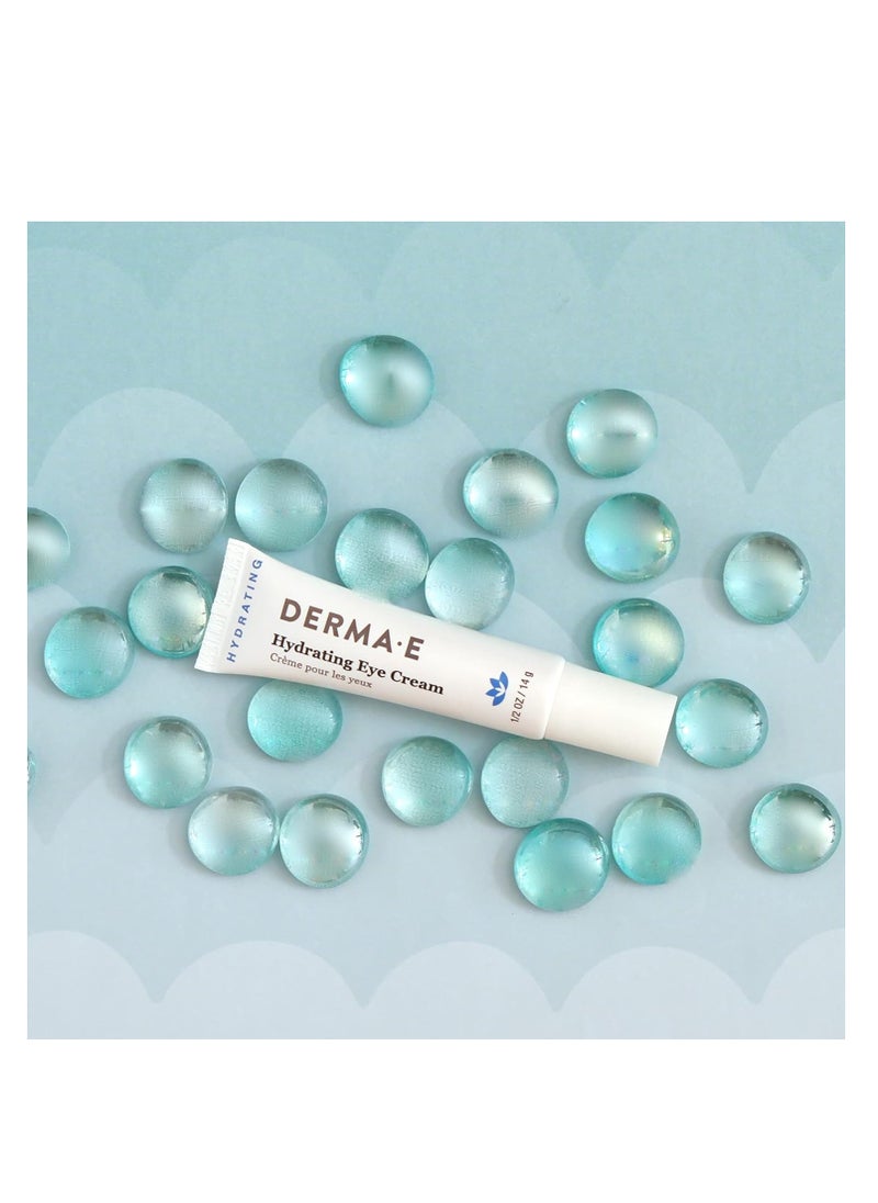 Derma E Hydrating Eye Cream – Firming and Lifting Hyaluronic Acid Treatment - Under Eye and Upper Eyelid Cream Reduces Puffiness and Appearance of Fine Lines, 0.5 oz
