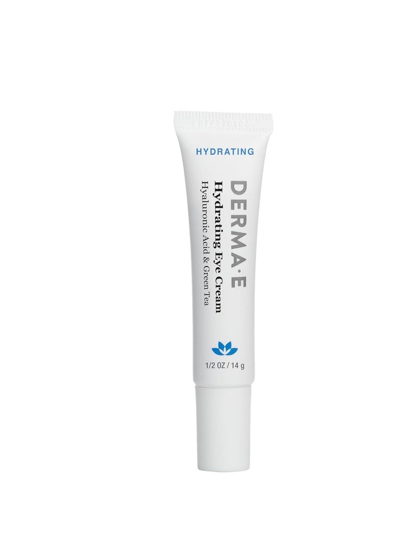 Derma E Hydrating Eye Cream – Firming and Lifting Hyaluronic Acid Treatment - Under Eye and Upper Eyelid Cream Reduces Puffiness and Appearance of Fine Lines, 0.5 oz
