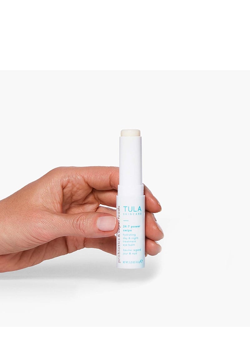 TULA 24-7 Power Swipe Hydrating Eye Balm | Dark Circle Treatment, Instant Brightening, Portable | 0.23oz