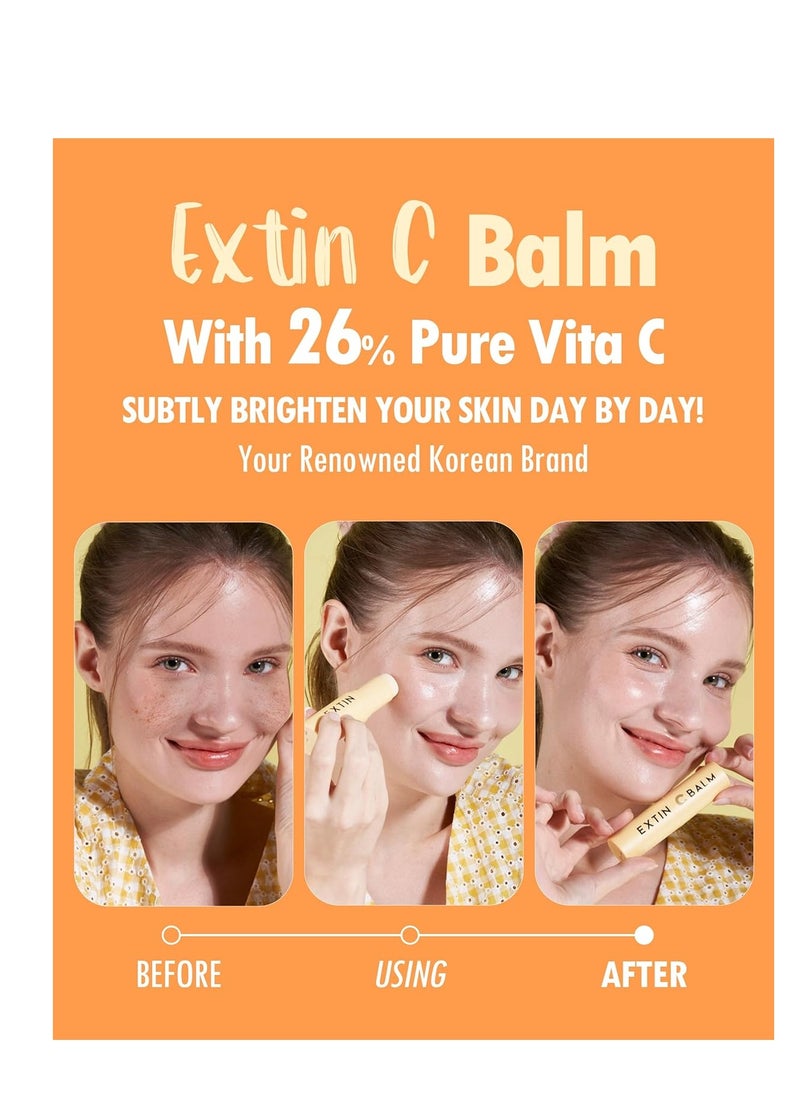 KAHI BALM SEIRES | Extin C Balm Stick - Vitamin C Infused Moisturizer Stick & Makeup Balm Multi Balm |Starter & Finishing Balm for Skin Brightening & Fine Lines (0.32 fl oz)