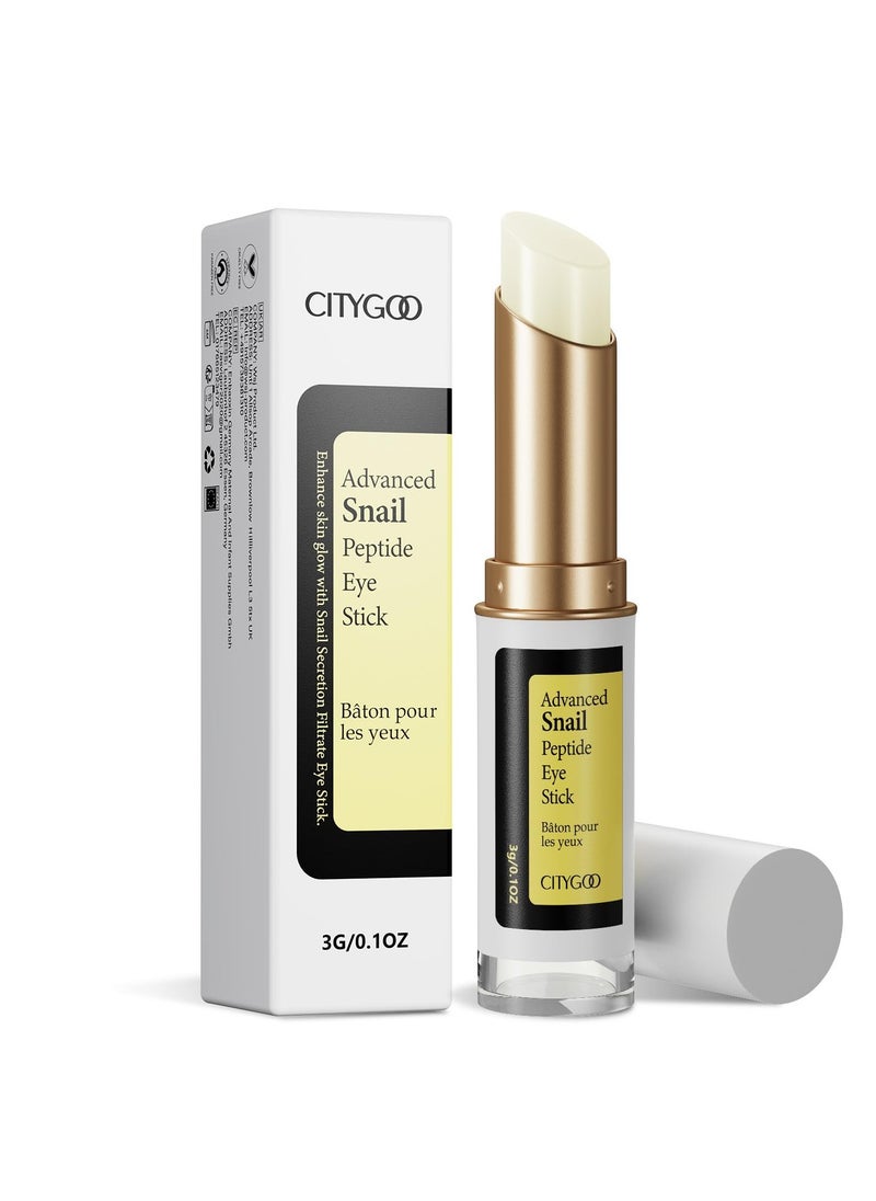 CITYGOO Eye Cream For Dark Circles: Eye Puffiness Under Eye Bags Treatment - Anti-Wrinkle (Snail Eye Stick 1 Count)