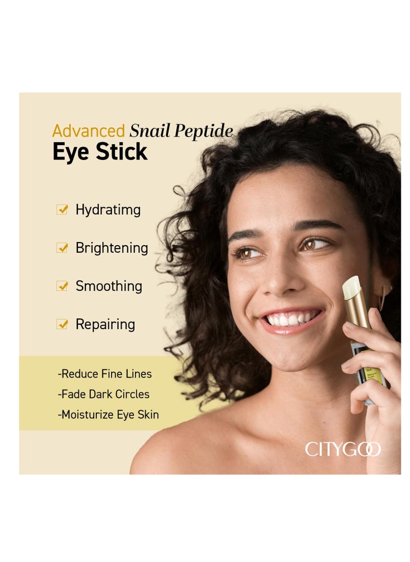 CITYGOO Eye Cream For Dark Circles: Eye Puffiness Under Eye Bags Treatment - Anti-Wrinkle (Snail Eye Stick 1 Count)