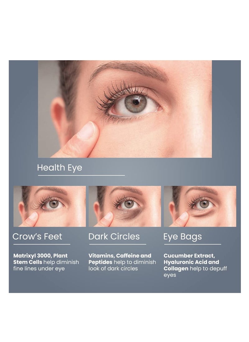 Anti Wrinkle Eye Cream for Dark Circles & Puffiness with Peptides and Niacinamide that Reduces Eye Bags, Crow's Feet, Fine Lines & Sagginess - Natural Under Eye Cream for Wrinkles - Eye Serum 15ML