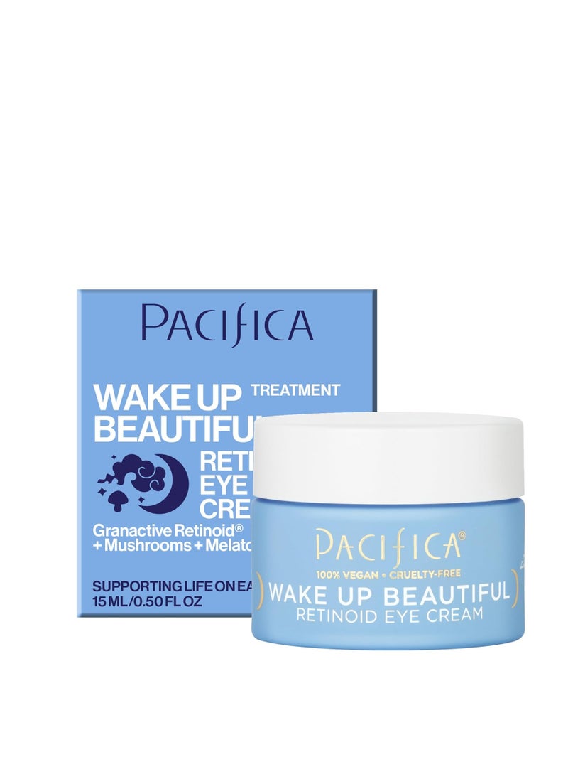 Pacifica Beauty, Wake Up Beautiful Retinoid Daily Under Eye Cream, For Aging Skin, Petroleum-Free Retinoid, Melatonin, Treat Fine Lines + Wrinkles, Clean Skin Care, Vegan + Cruelty Free, 0.5 Fl Oz