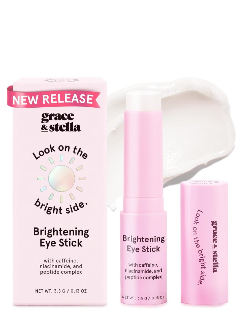 grace & stella Under Eye Brightener Balm Stick - Caffeine Eye Cream for Dark Circles, Puffiness, Wrinkles - Moisturizer Stick with Niacinamide, Hyaluronic Acid, Peptides - Vegan Skincare (0.13oz/3.5g)