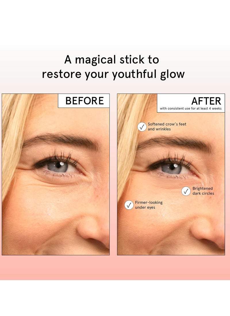 grace & stella Under Eye Brightener Balm Stick - Caffeine Eye Cream for Dark Circles, Puffiness, Wrinkles - Moisturizer Stick with Niacinamide, Hyaluronic Acid, Peptides - Vegan Skincare (0.13oz/3.5g)