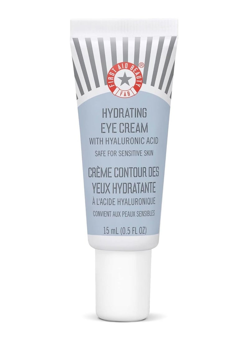 First Aid Beauty - Hydrating Eye Cream with Hyaluronic Acid, Nourishing Eye Cream that Provides 24 hours of Hydration, Helps Smooth Fine Lines, Wrinkles & Puffiness, Safe for Sensitive Skin, 0.5 oz