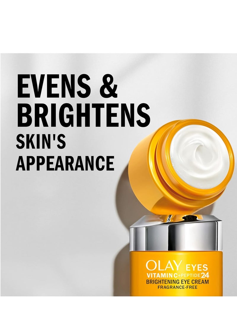 Olay Vitamin C + Peptide 24 Eye Cream, Fragrance-Free, 0.5 oz