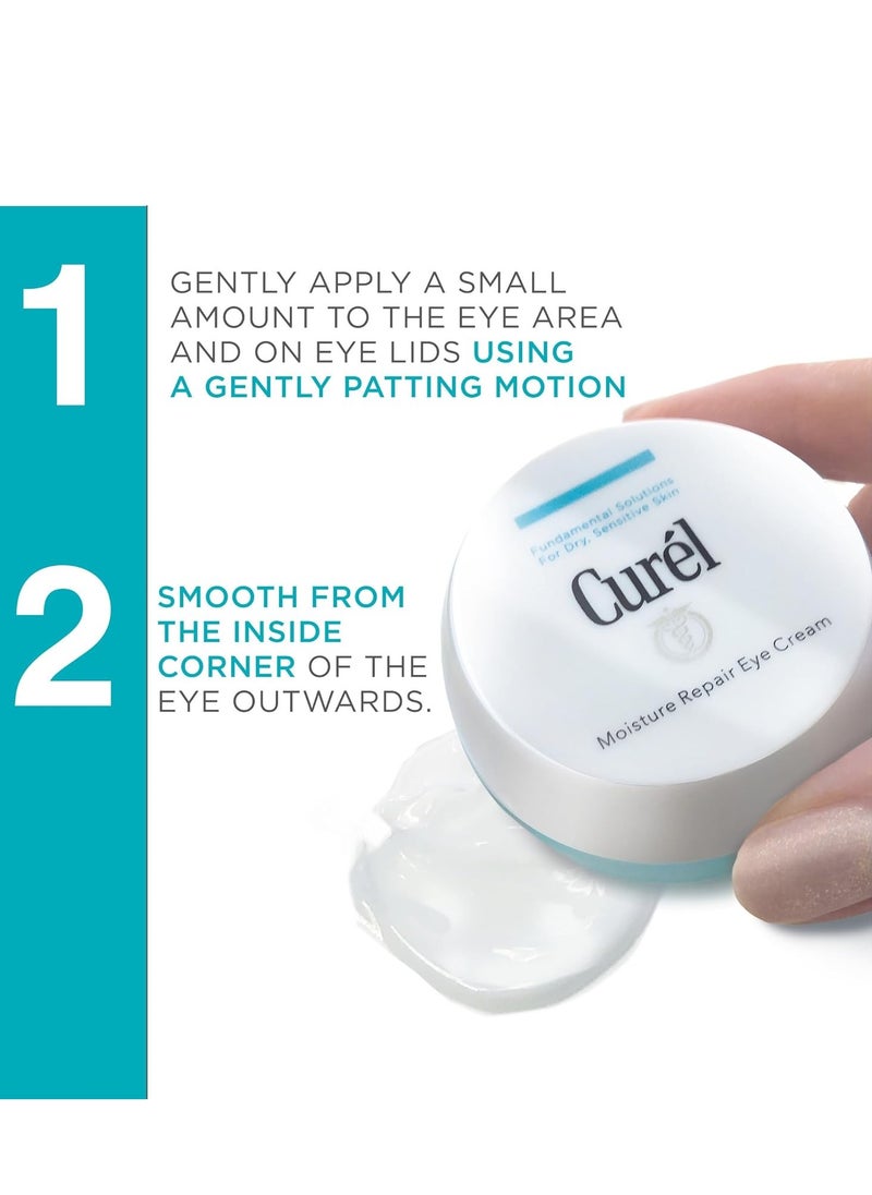Curel Japanese Skin Care Moisturizer Repair Eye Cream, Under Eye Cream for Dry, Sensitive Skin, Fragrance Free & pH Balanced, 0.8 Oz