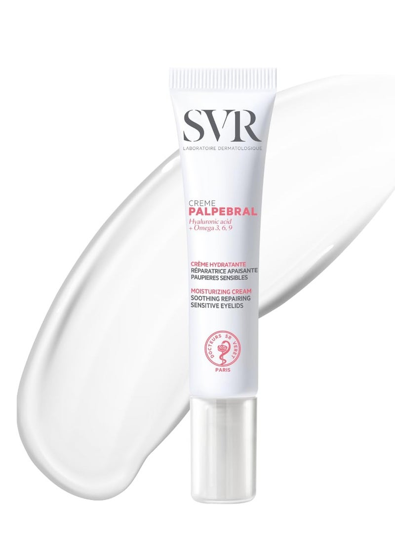 SVR Palpebral Eyelid Cream. Hyaluronic Acid & Shea Butter Ultra-Soothing Cream for Extremely Dry, Itchy & Sensitive Skin Prone to Irritations. Steroid-free, Fragrance-free Formula, 0.5 fl.oz