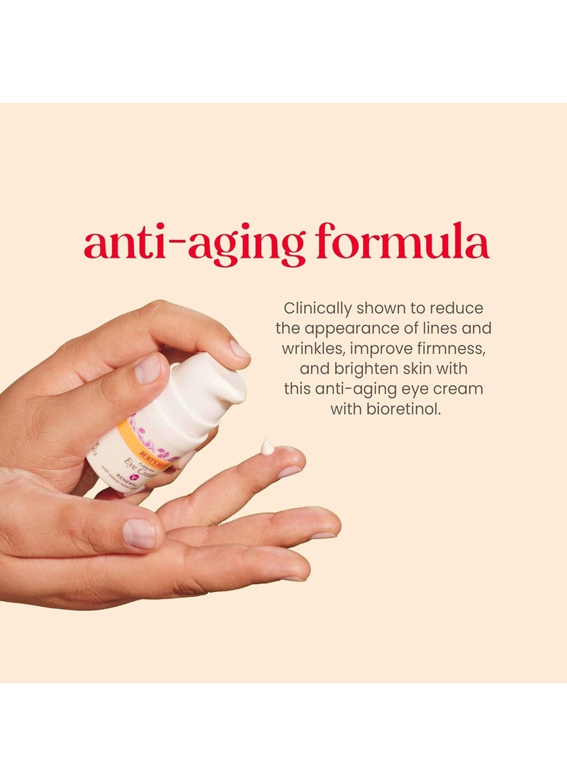 Burt's Bees Renewal Firming Eye Cream With Natural Retinol Alternative, Reduces Appearance of Lines, Wrinkles, Under-Eye Circles and Crow's Feet, 99 Percent Natural Origin Skin Care, 0.5 oz. Bottle