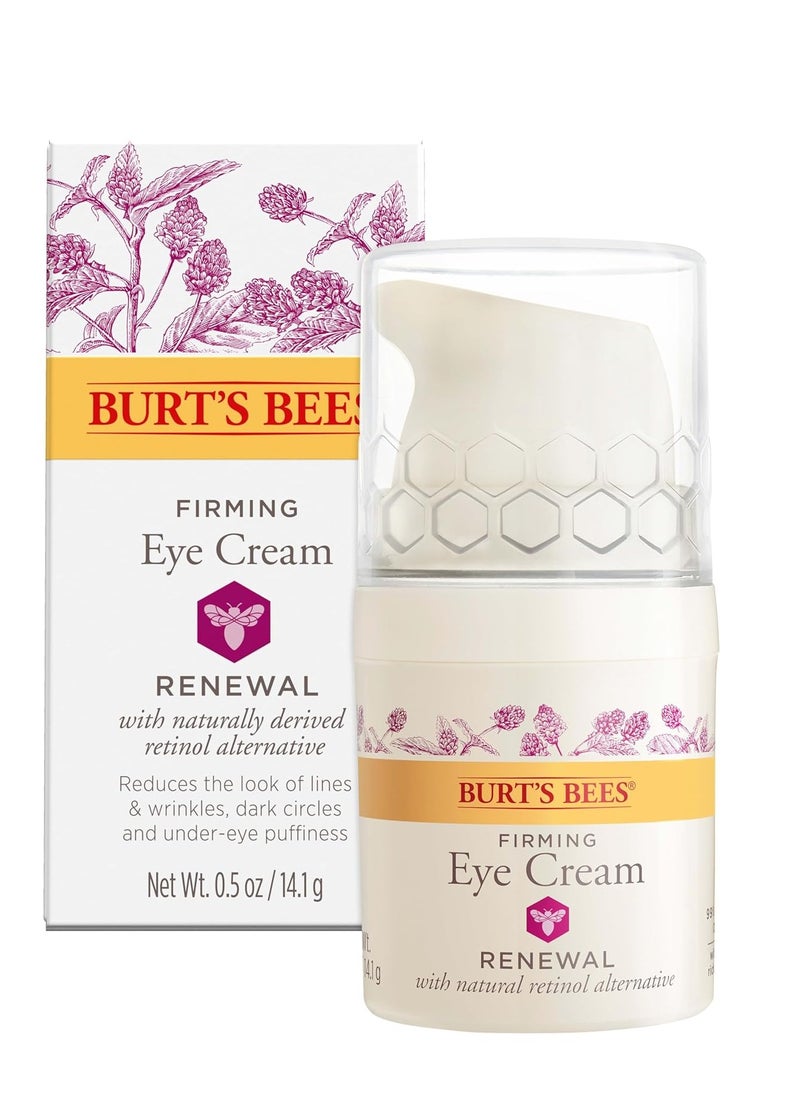 Burt's Bees Renewal Firming Eye Cream With Natural Retinol Alternative, Reduces Appearance of Lines, Wrinkles, Under-Eye Circles and Crow's Feet, 99 Percent Natural Origin Skin Care, 0.5 oz. Bottle