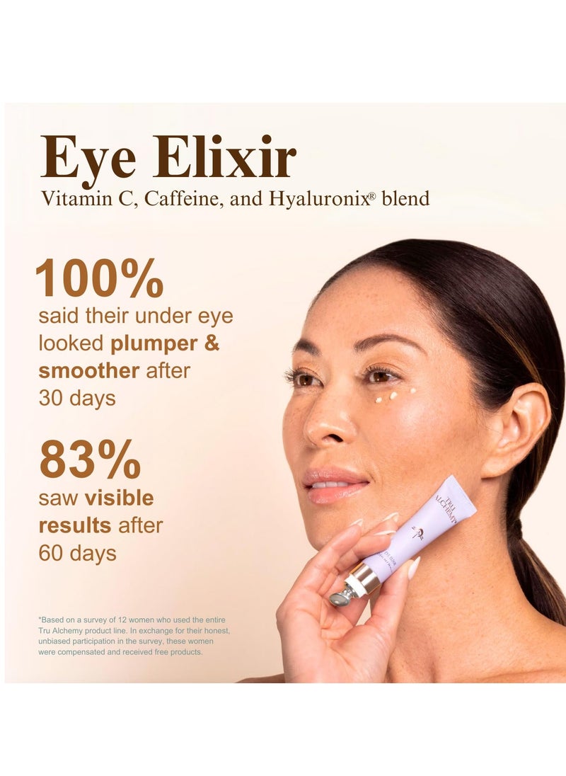 Tru Alchemy Eye Elixir Cooling Eye Treatment Cream - Dark Circle Eye Cream for Puffiness and Bags Under Eyes - Caffeine, Hyaluronic Acid, Vitamin C