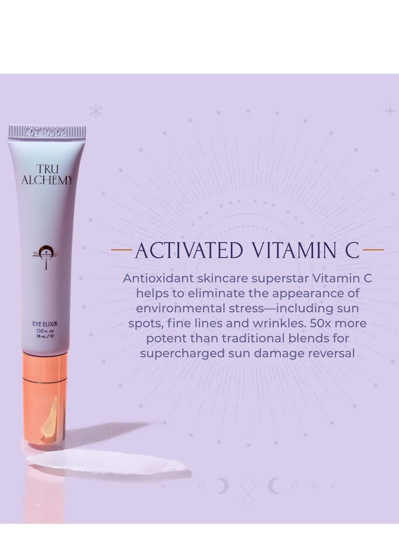 Tru Alchemy Eye Elixir Cooling Eye Treatment Cream - Dark Circle Eye Cream for Puffiness and Bags Under Eyes - Caffeine, Hyaluronic Acid, Vitamin C