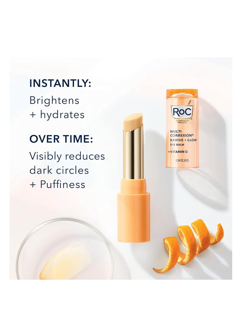 RoC Multi Correxion Revive + Glow Vitamin C Eye Balm (0.14 oz) with Retinol Eye Cream Packette