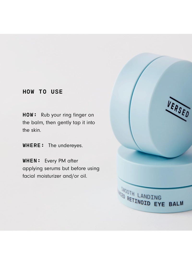Versed Smooth Landing Advanced Retinoid Eye Balm - Anti-Aging Eye Cream with Granactive Retinoid for Crow's Feet, Under Eye Bags & Dark Circles - Nightly Moisturizing Eye Firming Cream (0.42 oz)