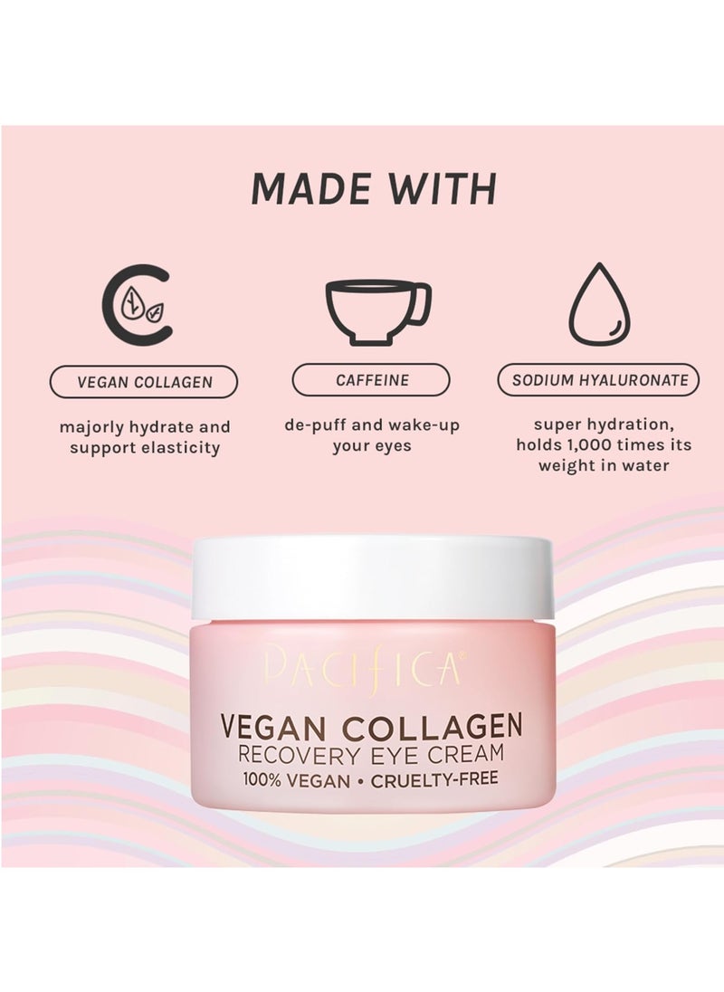 Pacifica Beauty, Vegan Collagen Overnight Recovery Eye & Face Cream, Hyaluronic Acid, Caffeine, Vitamin C & E, Hydrating & Moisturizing Skin Care for Aging and Dry Skin, 15ml - 0.5 fl oz