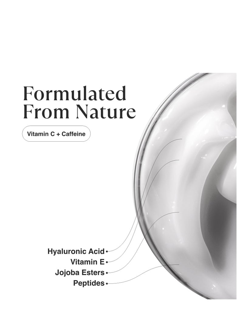 MATKAS Korean Vitamin C Eye Cream for Dark Circles and Puffiness, Bags, Wrinkles, Hydrating, Energizing, Brightening Under Eye Cream Anti Aging, Puffy Eyes Treatment - Caffeine, Peptides, Vitamin E