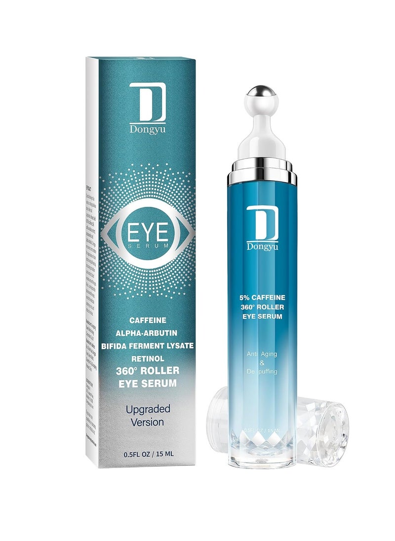 Dongyu Caffeine Eye Cream for Dark Circles: Under Eye Serum for Puffiness Bags Daily Care before Dates Parties Women Men