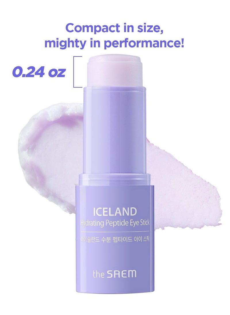 THESAEM Iceland Hydrating Peptide Eye Stick 0.24oz - Elasticity, Cooling, Moisturizing Eye Balm for Loose Skin – Under Eye Treatment - Balm to Smooth Skin Texture - Daisy Flower Scent, 2 Pack