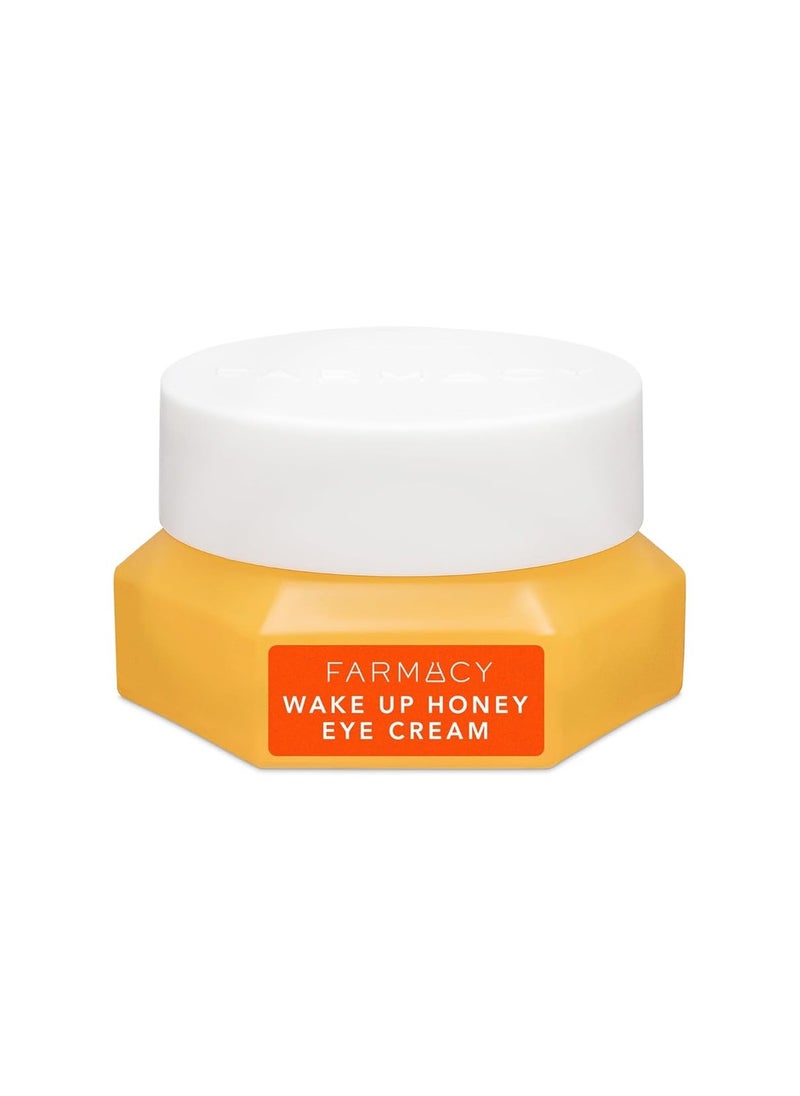 Farmacy Wake Up Honey Vitamin C + Caffeine Eye Cream - Anti-Aging Under Eye Cream for Dark Circles and Puffiness - Hyaluronic Acid + Antioxidants Hydrate and Smooth Wrinkles Over Time (15ml)
