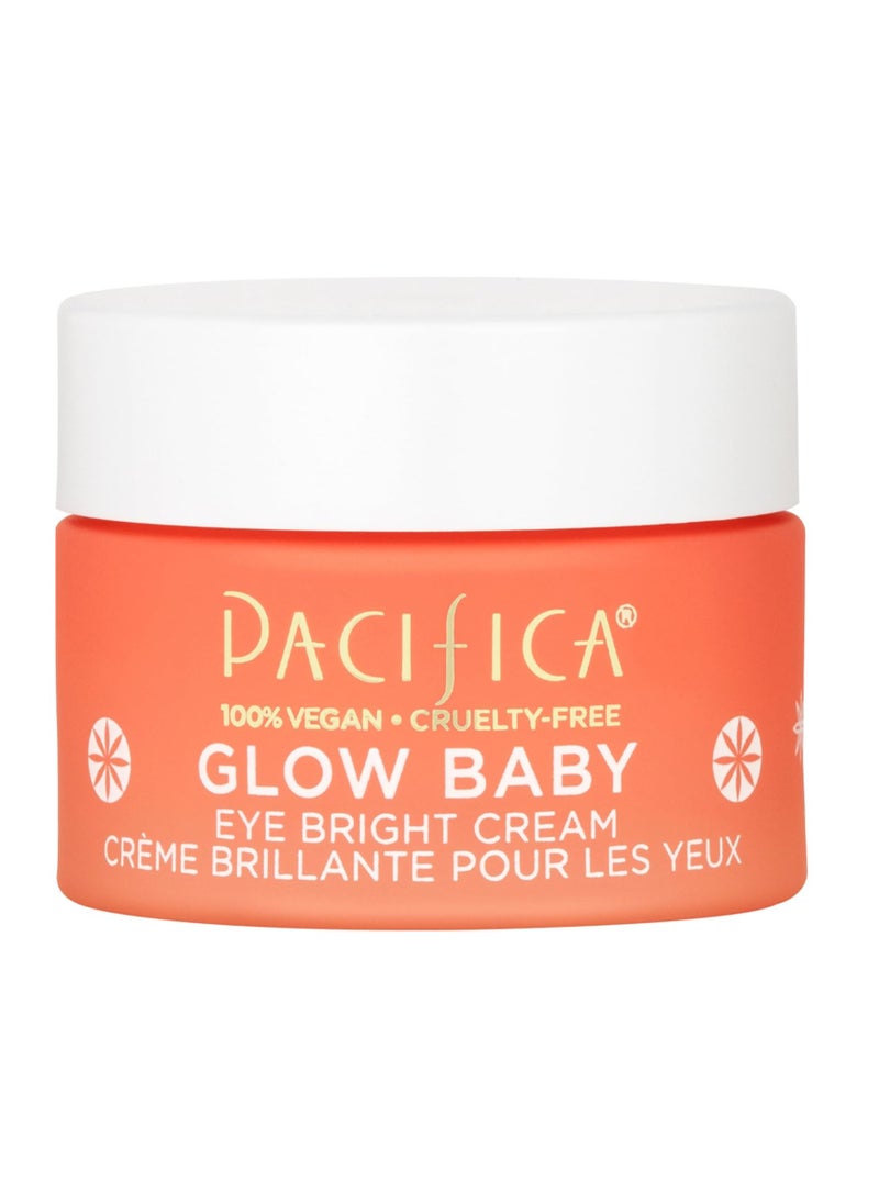 Pacifica Eye Cream for Women - Glow Baby Brightening Eye Cream Eye Cream - Dark Circles Caffeine Under Eye Treatment w/ Vitamin C, Caffeine, Hyaluronic Acid Vegan Cruelty-Free Dermatologist Tested