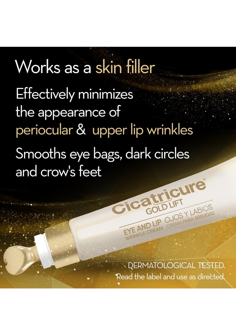 Cicatricure Gold Lift Dual Contour Eye and Lip Wrinkle Cream, Anti Aging Skin Care to Reduce Dark Circles, Puffiness & Expression Lines, 0.5 Ounce