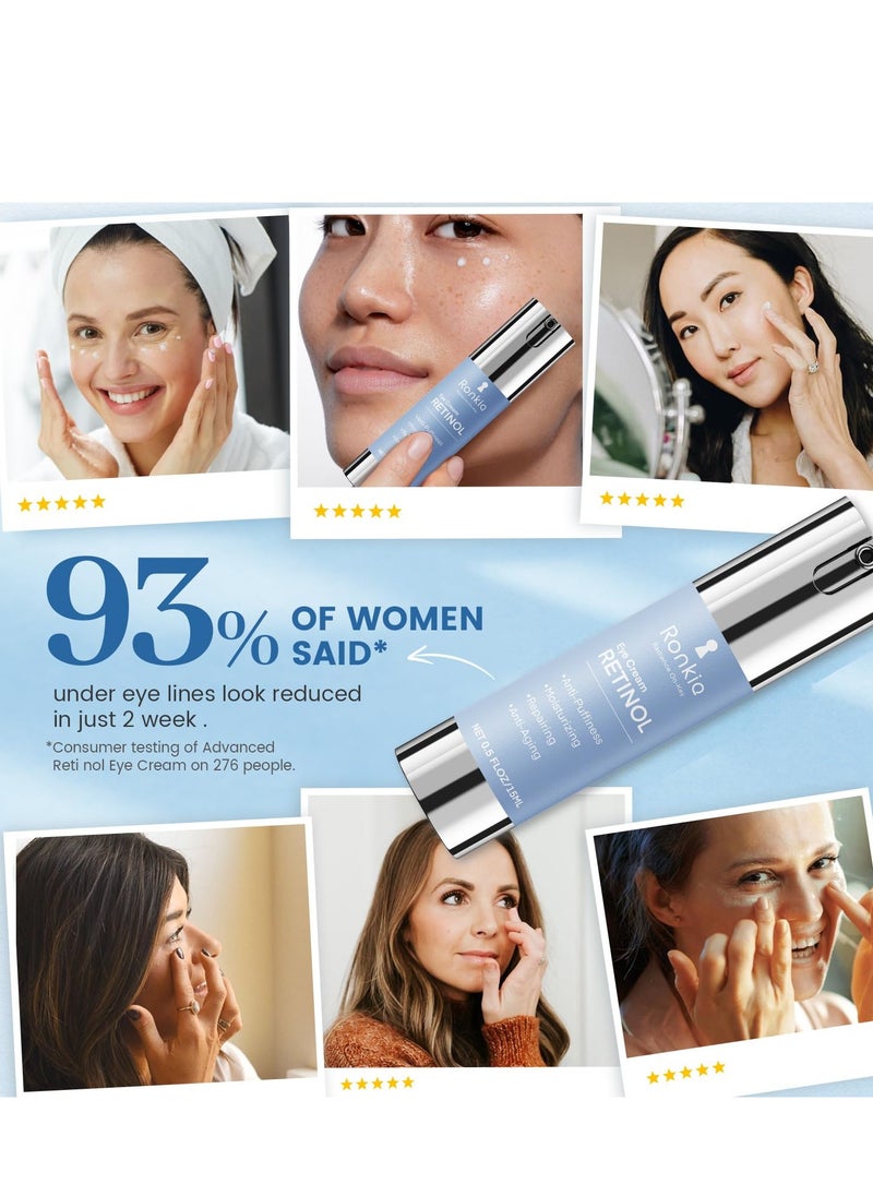 Retinol Eye Cream for Dark Circles: Anti-Wrinkle Under Eye Cream - Night Care Eye Cream Reduces Eye Bags