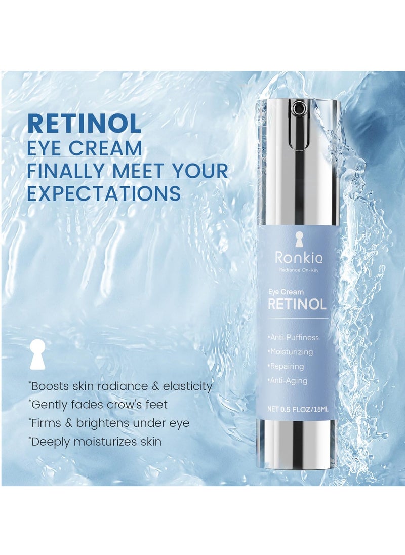 Retinol Eye Cream for Dark Circles: Anti-Wrinkle Under Eye Cream - Night Care Eye Cream Reduces Eye Bags