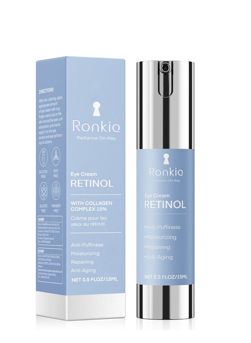 Retinol Eye Cream for Dark Circles: Anti-Wrinkle Under Eye Cream - Night Care Eye Cream Reduces Eye Bags