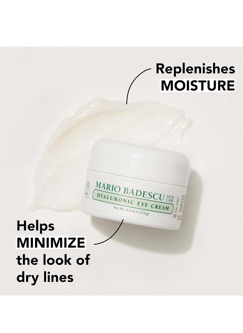 Mario Badescu Eye Cream for Dark Circles and Puffiness – Hyaluronic, Caffeine or Glycolic – Hydrating, Firming and Anti Aging Overnight Under Eye Care Treatment for Fine Lines and Wrinkles