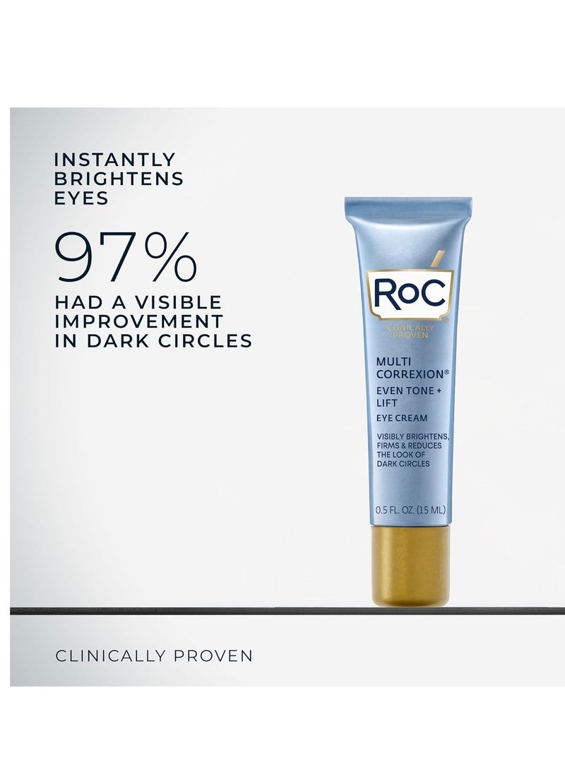 RoC Multi Correxion 5 in 1 Anti-Aging Eye Cream for Puffiness, Under Eye Bags & Dark Circles, Skin Care Treatment with Shea Butter, (.5 oz) with Night Cream Packette (Packaging May Vary)