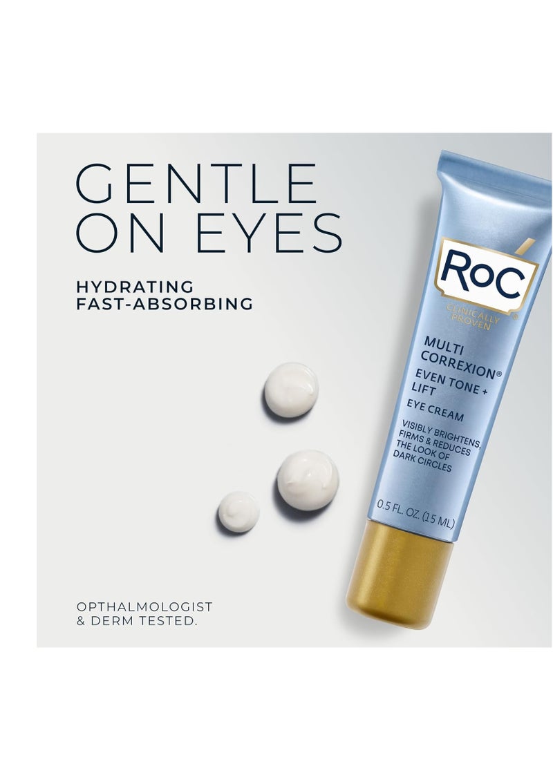 RoC Multi Correxion 5 in 1 Anti-Aging Eye Cream for Puffiness, Under Eye Bags & Dark Circles, Skin Care Treatment with Shea Butter, (.5 oz) with Night Cream Packette (Packaging May Vary)