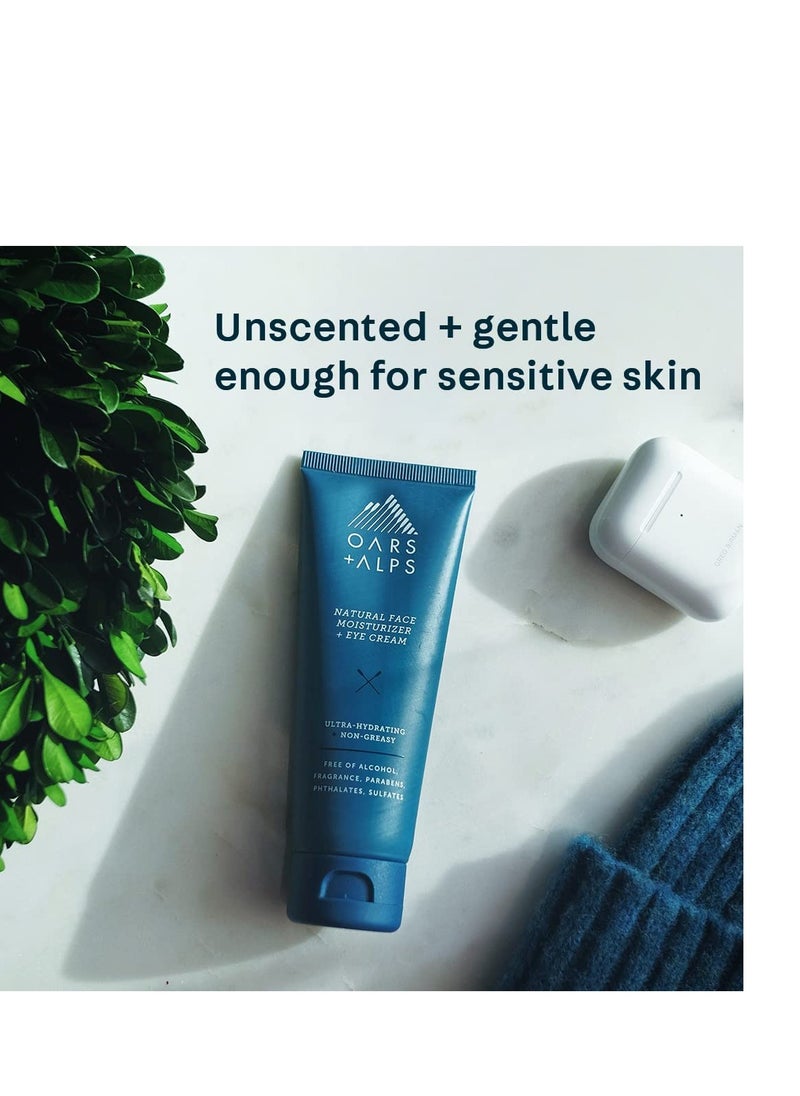 Oars + Alps Face Moisturizer and Eye Cream, Dermatologist Tested Skin Care Infused with Aloe Leaf Juice and Vitamin E, TSA Friendly, 2.5 Fl Oz, 2 Pack