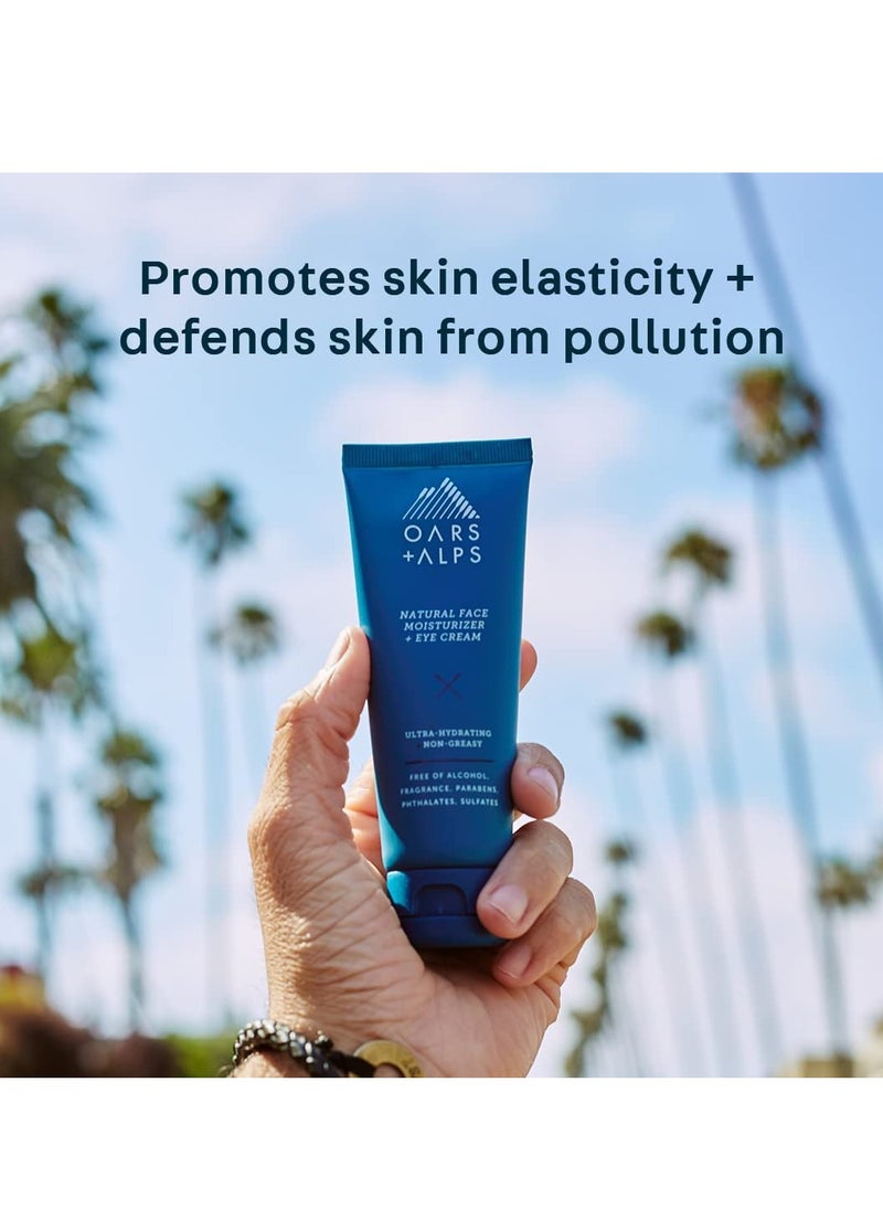 Oars + Alps Face Moisturizer and Eye Cream, Dermatologist Tested Skin Care Infused with Aloe Leaf Juice and Vitamin E, TSA Friendly, 2.5 Fl Oz, 2 Pack